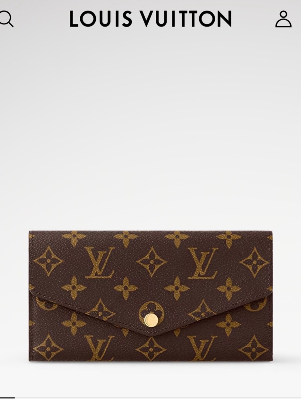 Louis Vuitton Brown Monogram Envelope Wallet with Gold Accents